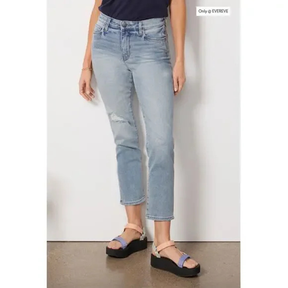 Evereve The Ever Straight High Rise Denim Jeans Blue 29